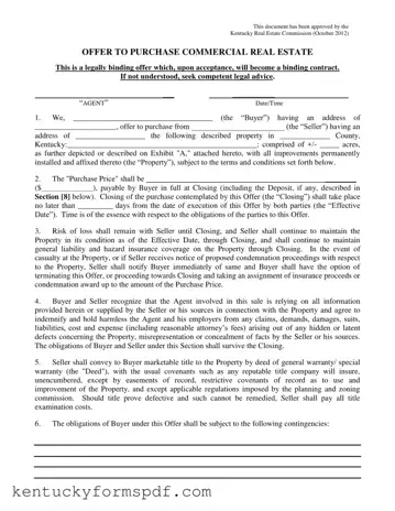 Fill in a Valid Home Sale Contract Kentucky Template