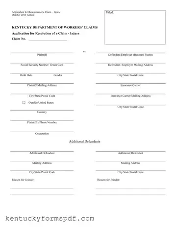 Fill in a Valid Kentucky 101 Template