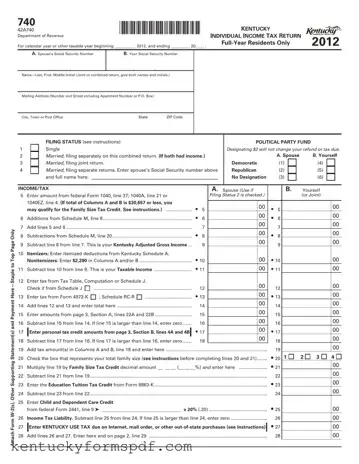 Fill in a Valid Kentucky 740 Template