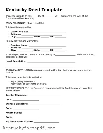 Valid Deed Template for Kentucky State