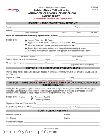 Fill in a Valid Kentucky Tc 96 204 Template